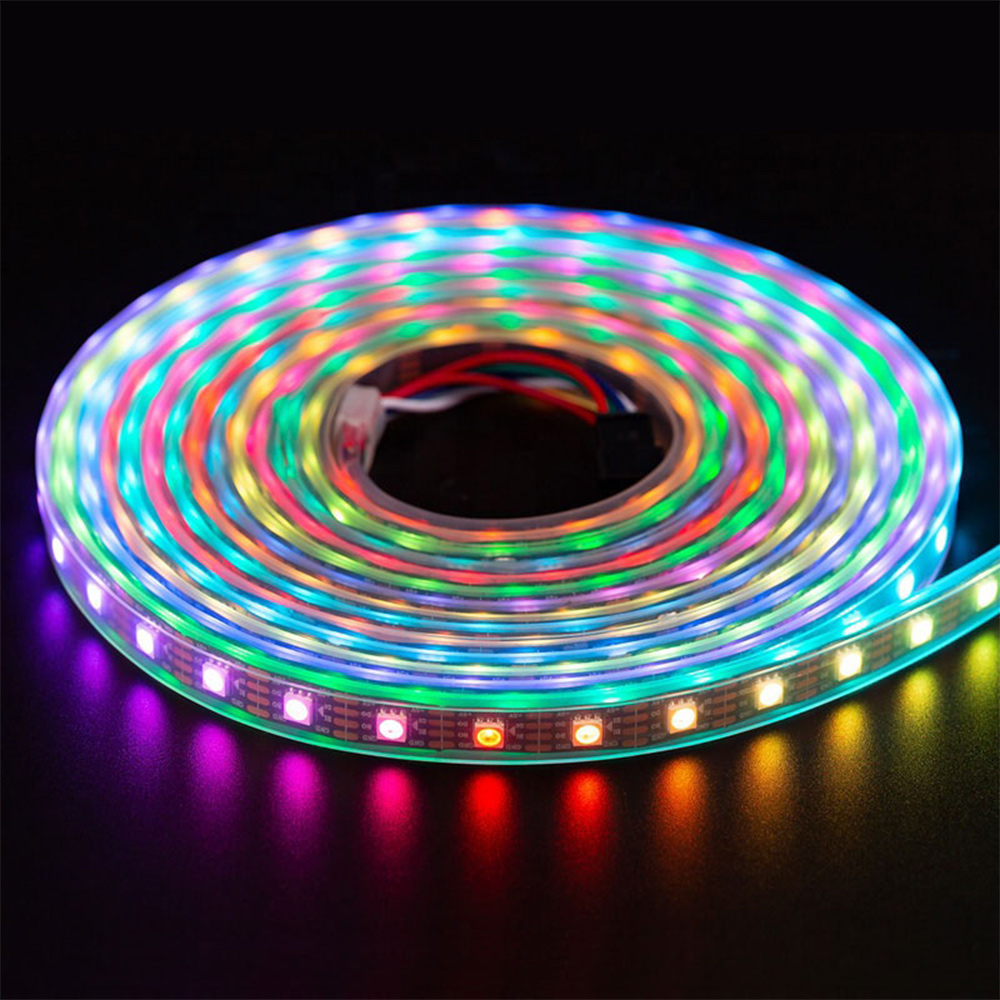 DC5V WS2813 (Upgraded WS2812B) Breakpoint-continue  300 LEDs Individually Addressable Digital Strip Lights (Dual Signal Wires), Waterproof Dream Color Programmable 5050 RGB Flexible LED Ribbon Light, 5m/16.4ft